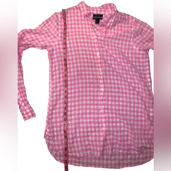 J Crew Gingham Pink/white pattern, Cotton Shirt size 8Tall - Picture 10 of 13